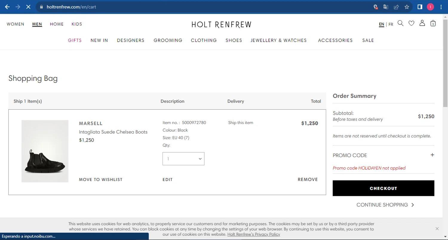 How to apply Holt Renfrew coupon code